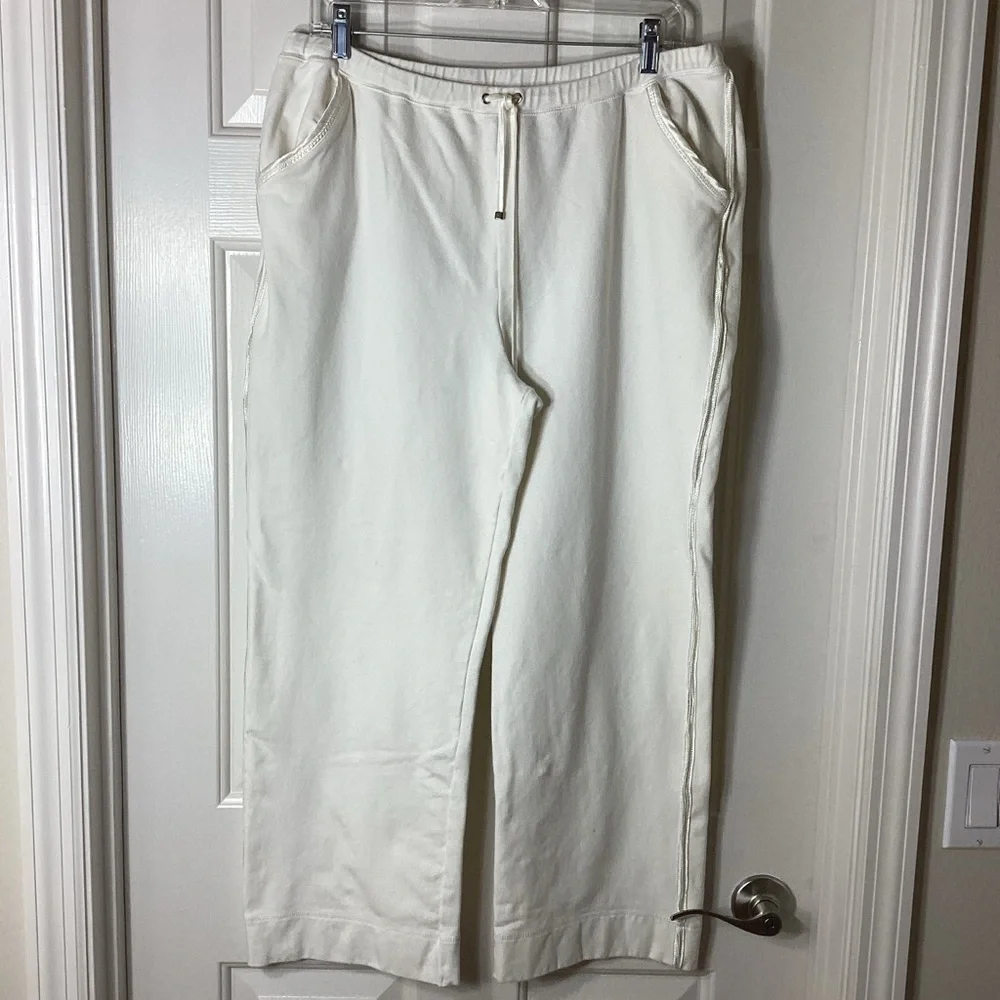 Liz Claiborne Villager Off-White Joggers Sz XL Pull-On Pants - Picture 5 of 13